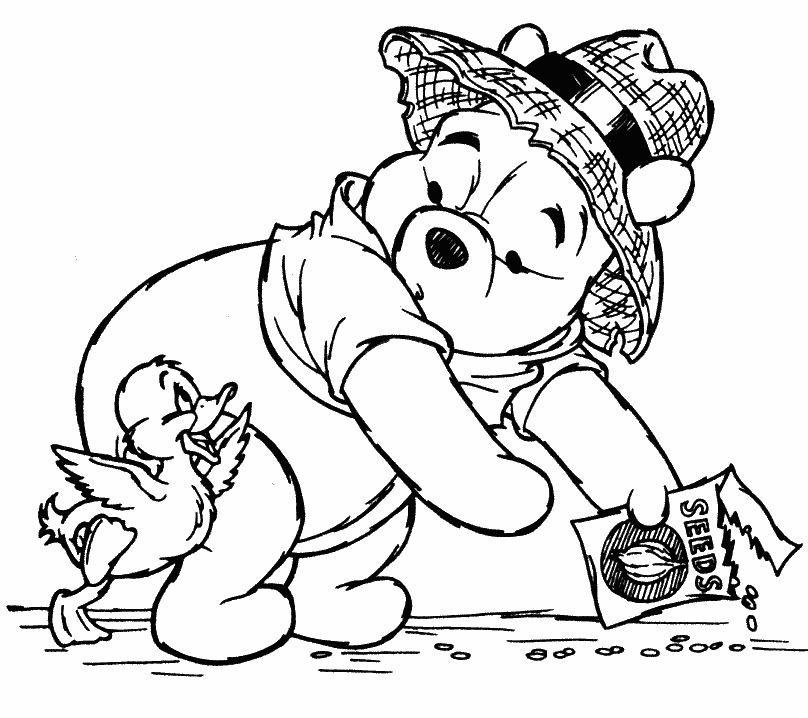 Plansa de colorat cu Ursuletul Winnie 8 29